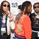 Quavo, Offset, and Takeoff of Migos / Offset wears a $4,950 Gucci jacket, Takeoff wears a t-shirt from Civil Regime, est. $40 / Image via Getty